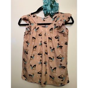 Cute Polka Dot Deer Pattern Top